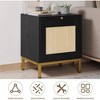 Whizmax Rattan End Table, Wood Nightstand with Tray for Living Room, Bedroom Side Table with Storage Shelf for Entryway, Small Spaces - 4 of 4