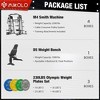 ER KANG Smith Machine, 2200lbs Squat Rack with LAT-Pull Down System & Cable Crossover Machine, Training Equipment with Leg Hold-Down Attachment - 2 of 4