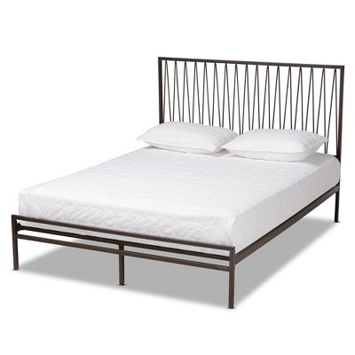 Queen Jeanette Metal Platform Bed Black - Baxton Studio : Target