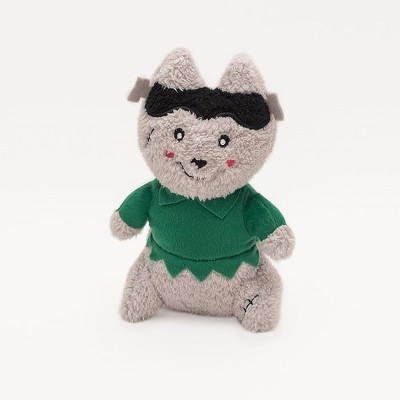 ZippyPaws - Halloween Cheeky Chumz - Soft Squeaker Plush Dog Toy with Unique Sound - Frankenstein Wolf