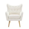 CAVINAS Modern Tufted Curved Wingback Chair, Velvet Armchair, Single Sofa Chair, Comfy Reading Chair for Bedroom, Living Room - 4 of 4