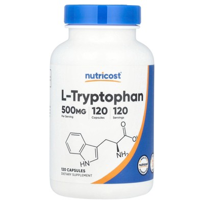 Nutricost L-Tryptophan, 500 mg, 120 Capsules