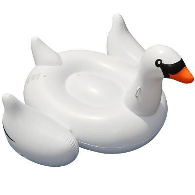 Swimline 90621 Giant Swan Inflatable Ride-On Swimming Pool Raft Float, White