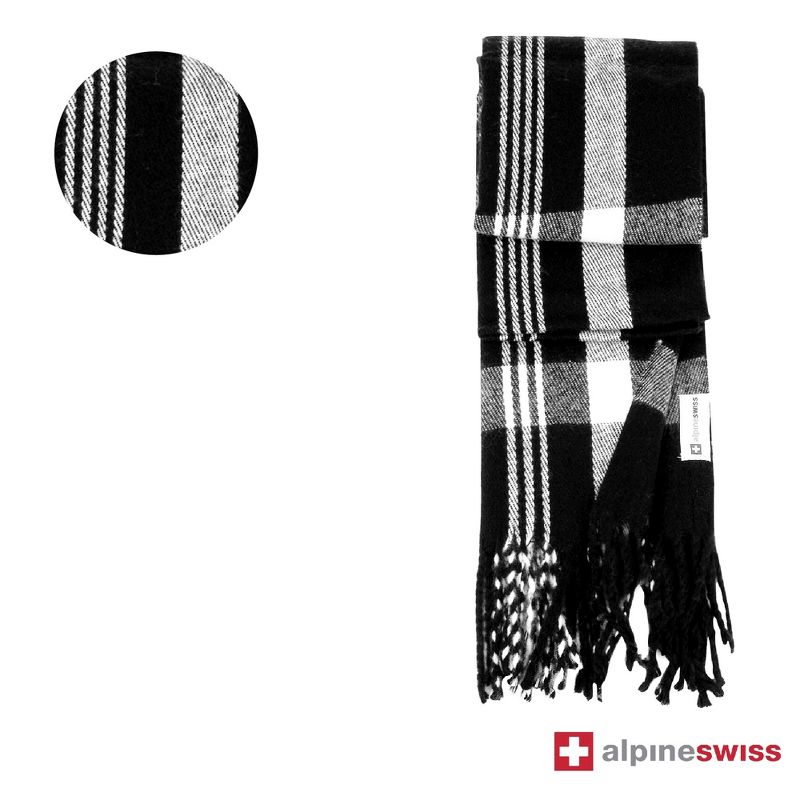 Alpine Swiss Mens Plaid Scarf Softer Than Cashmere Scarves Winter Shawl, 4 of 5