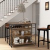 Tangkula Industrial Kitchen Island Bar Table 4-Tier Storage Shelf Wine Rack Glass Holders - 3 of 4
