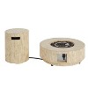 Christopher Knight Home Elisha Outdoor 40,000 BTU Lightweight Concrete Fire Pit Table with Tank Holder and Lid - 2 of 4