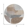 HomeRoots 8' Brown And Gray Round Abstract Washable Indoor Outdoor Area Rug - 3 of 4