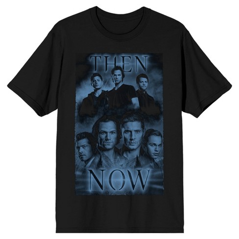 Supernatural Tv Series Men's Then & Now Black Graphic T-shirt : Target