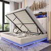AMERLIFE Bed Frame 53.1"H with Lift Storage, Headboard Storage & RGB LED - 3 of 4