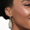 Ross-Simons 5.50 ct. t.w. London Blue Topaz and 3.30 ct. t.w. Green Tourmaline Feather Earrings in Sterling Silver - 2 of 4