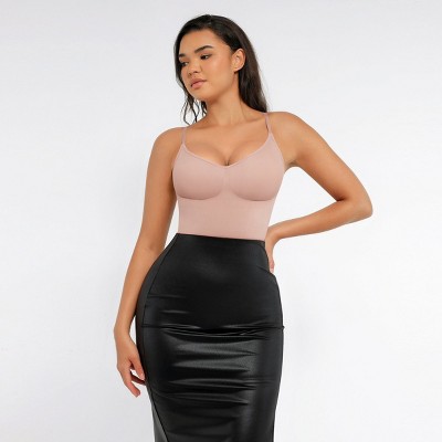 Feelingirl Women's Sculpt Seamless Thong Bodysuit Shapewear Skin 5XL