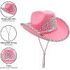 4E's Novelty Preppy Pink Cowgirl Hat – Sparkling Sequin Cowboy Hat with Tiara & Heart-Shaped Sunglasses Set for Women - 2 of 4