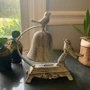 Slickblue Cast Iron Table Bell, Birds on Spring, Decorative Counter Accent, Distressed White, 7.5"x3.25"x7.5" - 2 of 3