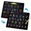 PICASSO-TILES Magnetic Alphabet Board 12x10 in Dual Sided Learning Pad, Letter Tracing Writing Tool with Stylus Pen, Reusable Erasable Toy for Kids - 2 of 4