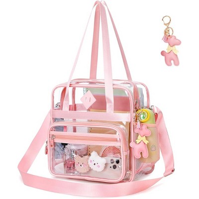Clear Tote Bag for Women – See Through Shoulder Bag with Zipper, Transparent Stadium Approved Purse for Work, Travel & Events