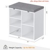 Hallway Shoe Storage Bench w/ Cushion, 3-Tier Adjustable Shelf Shoe Cabinet, Small Shoe Rack Bench - 3 of 4