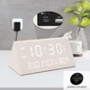 Aoibox Wooden Digital Alarm Clock with 0-100% Dimmer, Dual Alarm, Snooze, Weekday/Everyday Mode, 12/24H, Temperature & Date Display for Office,Bedroom - 2 of 4