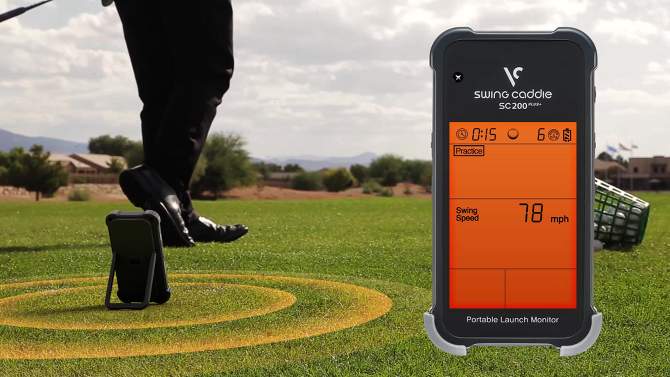Voice Caddie SC200 Plus Swing Caddie Portable Golf Launch Monitor | Doppler Radar- Smash Factor, Swing & Ball Speed Flight Metrics, Carry & Loft Angle, 2 of 8, play video