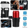 KTMBDW Dual Cup Holder Expander for Car, 2 in 1 Multifunctional Car Cup Holder Extender with Adjustable Base All Purpose for Most Cars, Black - 2 of 4
