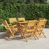 vidaXL Folding Patio Chairs Set of 6 - Solid Teak Wood Outdoor Seating - Scandinavian Style Garden Furniture - 21.7"x24.4"x35.4" - 2 of 4