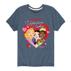 Girls' - Disney Princess - Kisses and Valentine Wishes Short Sleeve Graphic T-Shirt - 1 of 4