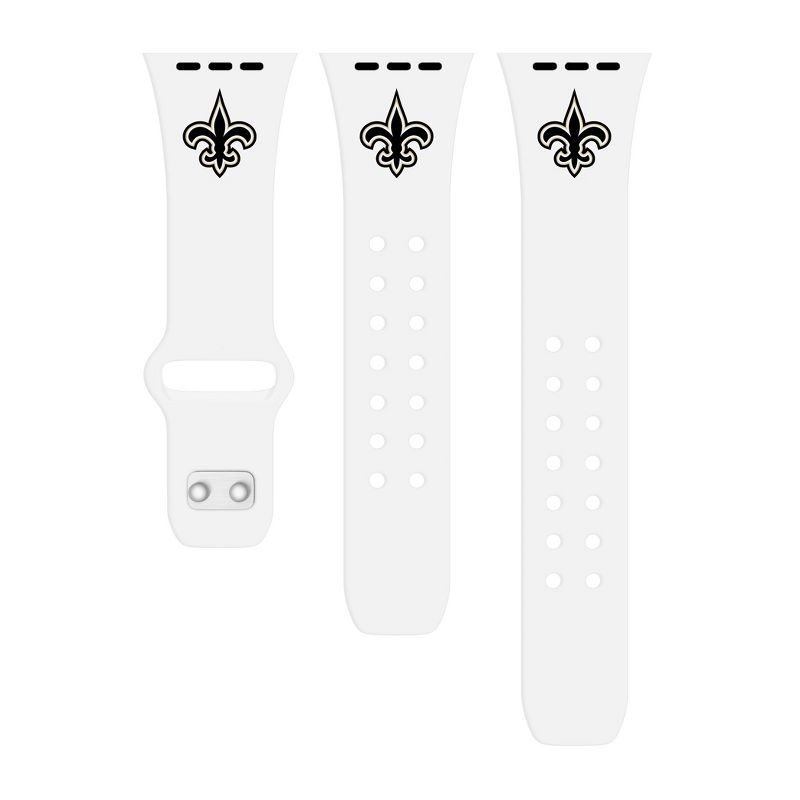 NFL New Orleans Saints Apple Watch Compatible Silicone Band - White, 2 of 4