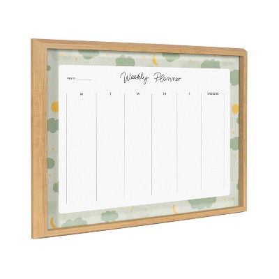 18" x 24" Blake Clouds Weekly Planner by Alja Horvat Framed Printed Glass Natural - Kate & Laurel All Things Decor