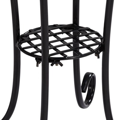 Coastal Black & Blue Stars Mosaic Outdoor Accent Tables Set of 2