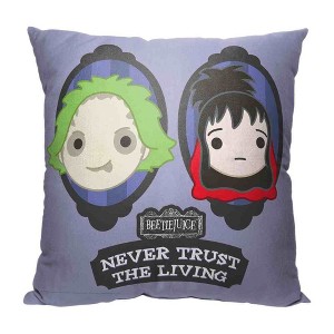 Warner Bros. Beetlejuice Never Trust The Living Throw Pillow 18x18 Inches - 1 of 2