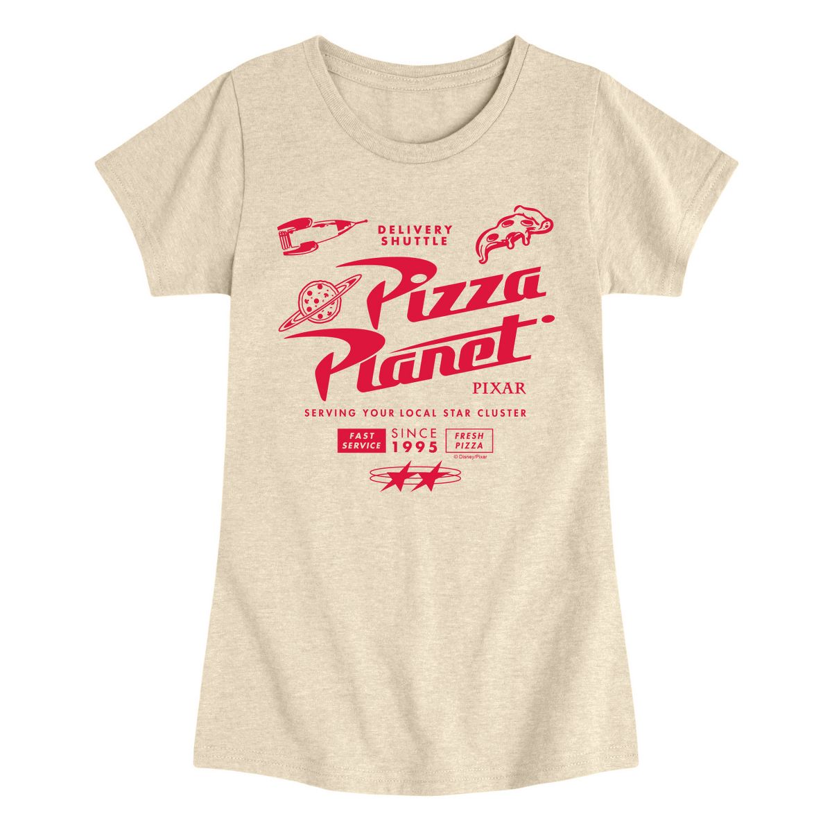 Girls' - Disney - Pizza Planet Jersey Fitted Short Sleeve Graphic T-Shirt