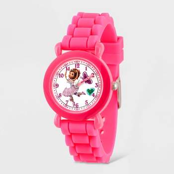 Girls' Disney Fancy Nancy Plastic Time Teacher Watch - Pink