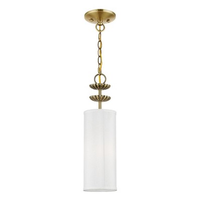 Livex Lighting Brookdale 1 - Light Pendant in  Antique Brass