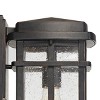John Timberland Neri Mission Industrial Outdoor Wall Light Fixtures Set of 2 Oil Rubbed Bronze 12 1/2" Clear Seedy Glass for Exterior - 3 of 4