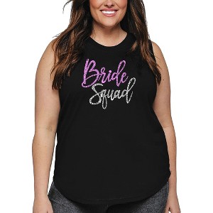 LA Pop Art Women's Word Art Tank Top - Bride Squad - 1 of 4