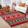 Christmas Area Rug Winter Christmas Tree and Snowflake Rug Cute Deer Non Slip Rug Washable Floor Cover for Living Room Bedroom,Red/9'x12' - 2 of 4