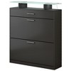 Okak Shoe Cabinet, Freestanding Shoe Organizer with 2 Flip Drawer and 1 Sliding Drawer, Shoe Storage Cabinet for Entryway, Living Room, Hallway, Black - 4 of 4