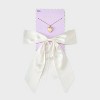 Bow Hair Clip and Necklace with Heart Charm Set 2 pc - Wild Fable™ Ivory - 2 of 4