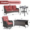 Gymojoy 5 Pieces Outdoor Wicker Sofa with Swivel Chairs, Coffee Table, Patio Furniture Set - 3 of 4