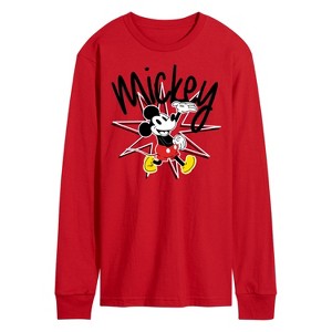 Men's - Disney - Mickey Star Burst Long Sleeve Graphic T-Shirt - 1 of 3