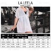 LA LEELA Women's Beachwear Swimsuit Coverups for Women Summer Swim Beach Cover Ups for Swimwear Women Mini Wrap Dresses for Women XL- XXL Red, Check - 3 of 4