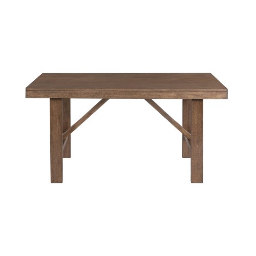 Farmhouse Dining Table with Trestle Base Brown - HomeFare