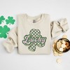 Simply Sage Market Women's Graphic Sweatshirt Lucky Checkered Grunge - 3 of 3