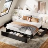 Bed Frame with 3 Large Storage Drawers, Fabric Upholstered Platform Bed, Wooden Slats Support, No Box Spring Needed - 2 of 4