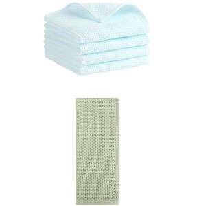 REGALWOVEN 5 Pack Soft Absorbent Waffle Cotton Bathroom Hand Towel Set 13" x 30" - 1 of 4