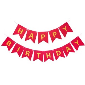 Unique Bargains Birthday Decorations Party Supplies Banner - 1 of 4