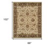 Ivory Brown and Gold Wool Oriental Hand Knotted Area Rug - 3 of 4