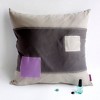 Slickblue Decorative Knitted Patchwork Fabric Pillow Cushion - 19.7x19.7 inches, 3 Different Design Options - 4 of 4