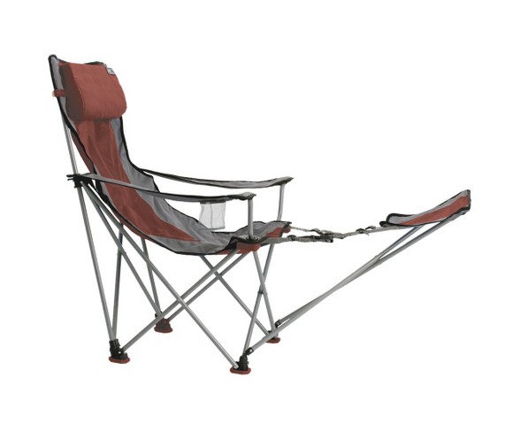 Travel Chair with Carrying Case with Footrest - Red/ Gray