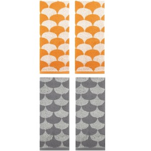 REGALWOVEN Geometric Absorbent Soft Cotton Decorative Hand Towel for Bathroom 4 Pack - 1 of 4