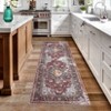 Washable Vintage Printed Rug Non Slip Low Pile Rug Soft Throw Floor Cover Foldable Indoor Carpet for Living Room Bedroom Playroom Nursery - 4 of 4